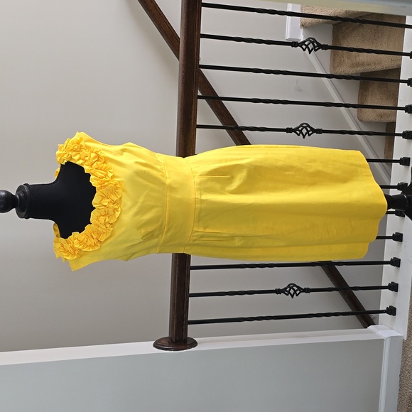 Yellow Ruffleneck Dress - London Times - Picture 1 of 4